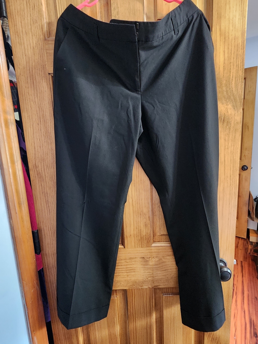 Ann Taylor Black Straight-Leg Dress Trousers